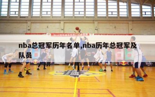 nba总冠军历年名单,nba历年总冠军及队员