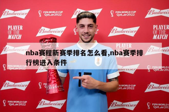 nba赛程新赛季排名怎么看,nba赛季排行榜进入条件